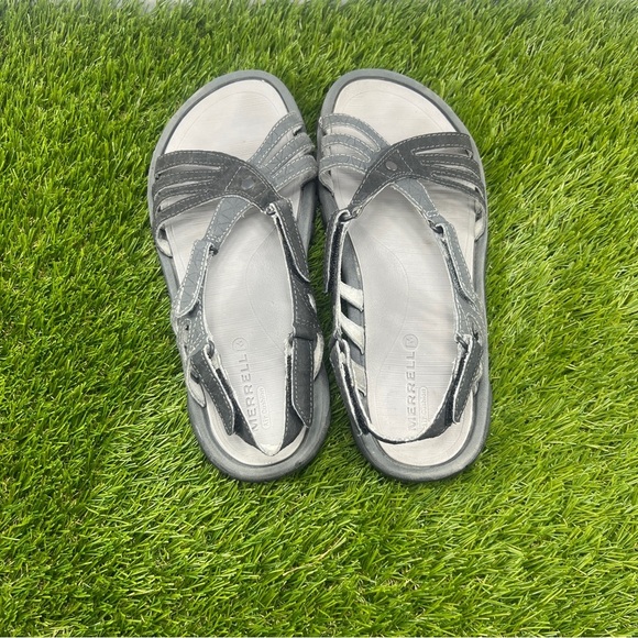 Merrell Women’s Sandals Size 6 Gray Leather Hiking Outdoor Slingback - Picture 5 of 9